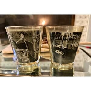 Vintage Italian‎ Cerve Venice & Florence Amber Glasses | MCM Collectible